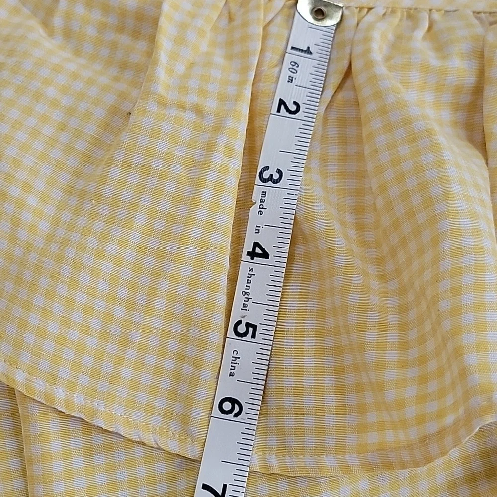 Altar'd State Yellow Gingham One Shoulder Dress Size Medium EUC - Picture 4 of 10